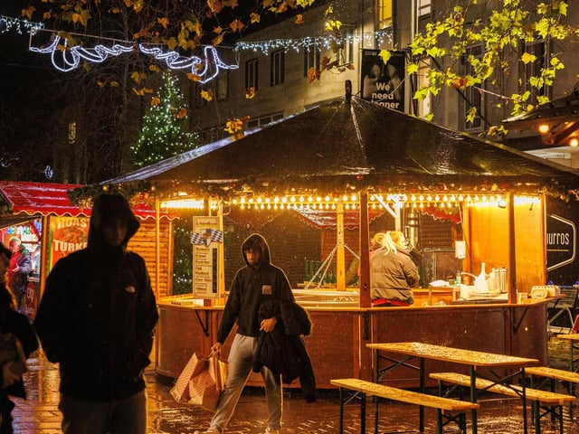 Commercial Road has been turned into a festive high street equipped with Christmas lights and a market.   Picture:Marcin Jedrysiak