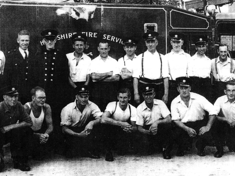 Havant firemen at their old fire station at Gosslyn House, West Street, Havant in 1952