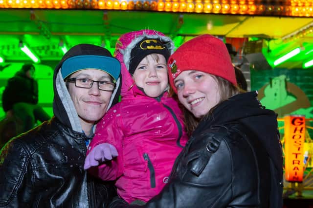 Bonfire and fireworks display in Cosham will take place at the King George V playing fields. Pictured:  Blake Reddington, Phoebe 4 and Kayleigh McGinley. Picture: Habibur Rahman