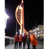 Soroptimists from Winchester and Solent East clubs are lighting up the Spinnaker Tower on November 24 to create awareness of the campaign to end Domestic Violence against Women and Girls (VAWG).