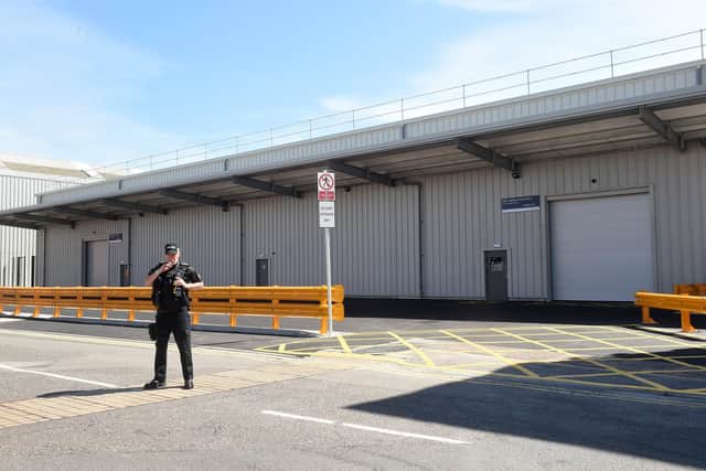 It is estimated that the building can store 2,600 pallets of parts for Royal Navy aircraft-carriers. Picture: Sarah Standing (210622-694)