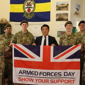 Alan Mak MP with Hayling Island Army cadets and officers from 3 Platoon Barossa Company based on Hayling Island