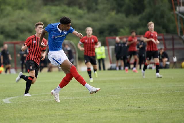 Reeco Hackett-Fairchild struck Pompey's first-half winner in their 1-0 win over Bournemouth under-21s. Picture: Colin Farmery