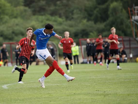 Reeco Hackett-Fairchild struck Pompey's first-half winner in their 1-0 win over Bournemouth under-21s. Picture: Colin Farmery