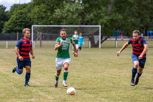 Paulsgrove (blue) v Moneyfields. Picture: Mike Cooter