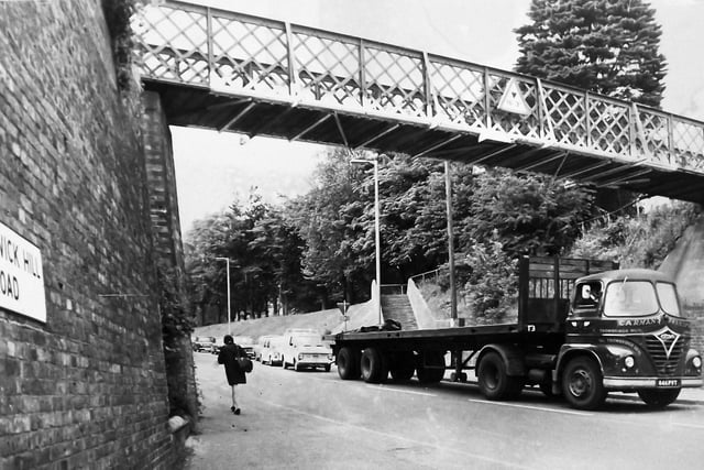 Southwick Hill Road footbridge. The former footbridge that once crossed Southwick Hill Road. The tram bridge crossed this side of it.  Picture: The News, Portsmouth