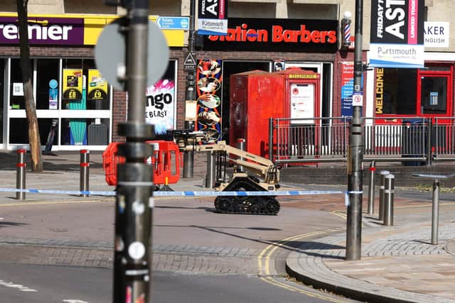The bomb disposal robot being used on July 16. Picture: Sam Stephenson.
