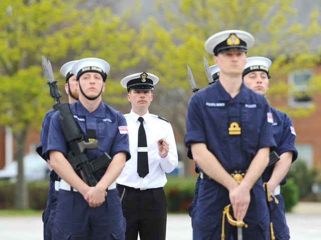 Rehearsals took place at HMS Excellent on Whale Island, Portsmouth on Friday, April 28, for the King's coronation ceremony.