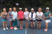 Stubbington v Southsea (from left): Karen McCulloch, Suzanne Johnson, Jean Carty, Sandra Turner, Annette Footman Williams, Una Herman. Helen Shelton, Susan Groves