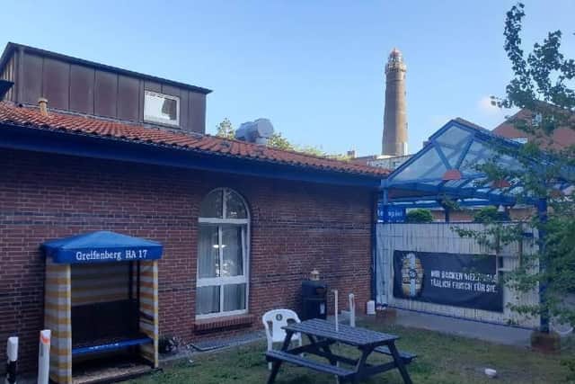 The bin after it washed up on a German island. Picture: Frerk Richter/PA Wire