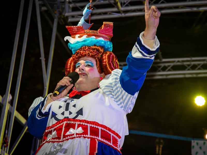 Hundreds of residents descended on Commercial Road to watch local dance troops and celebrities come together to turn on the Christmas lights.Pictured - James Argent and Shaun Williamson sang YMCA to the crowdsPhotos by Alex Shute