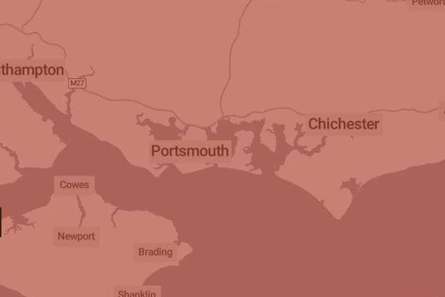 A red weather warning has been issued for Portsmouth. Picture: Met Office