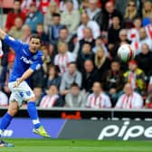 Chris Maguire makes it 1-1 for Pompey with a stunning leveller at Southampton in April 2012. Picture: Allan Hutchings (121221-886)