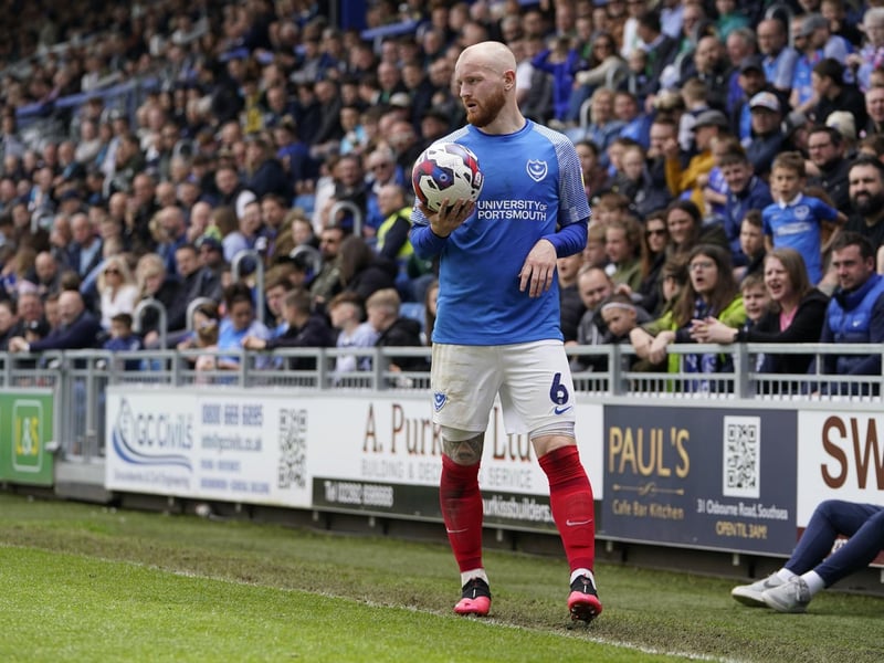 Connor Ogilive, about to take a throw-in in front of supporters in the South Stand, could easily have scored a hat-trick when the action got under way