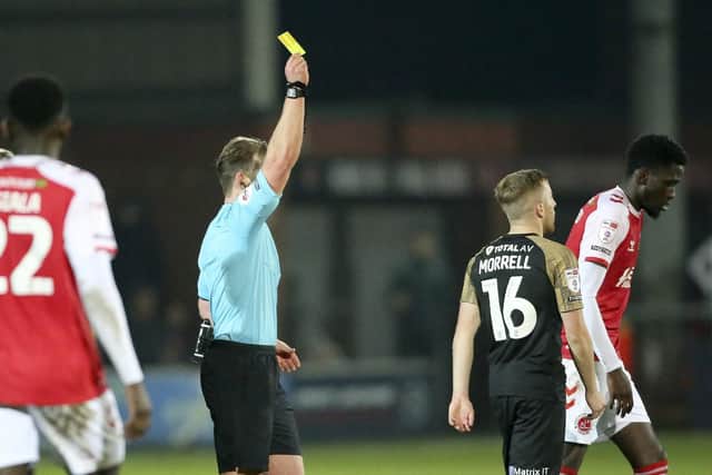 Joe Morrell has apologised for his red card against Fleetwood.