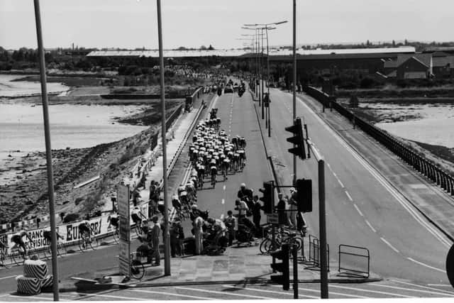 Riders in the 1994 Tour de France return to Portsmouth heading south down Eastern Road.