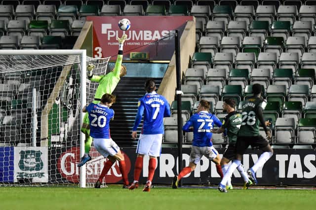 Craig MacGillivray misses the 78th-minute cross which allows Plymouth to level