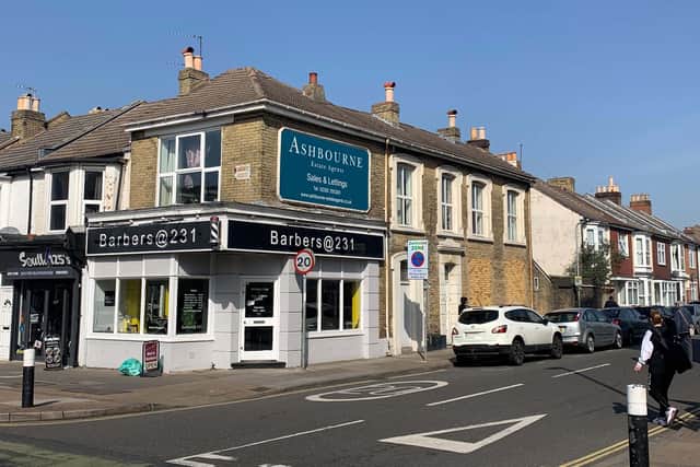 The shop and flat in Albert Road which is being auctioned