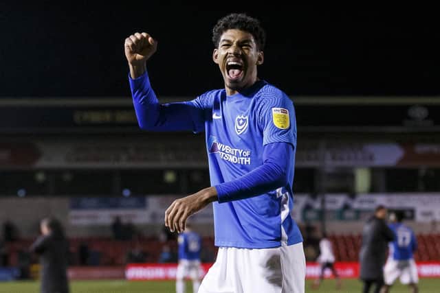 Reeco Hackett opened the scoring for Pompey in their 2-2 draw with Crystal Palace Picture: Daniel Chesterton/phcimages.com
