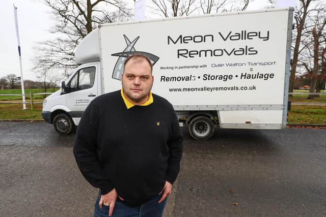 Dale Walton is unable to leave his van on his driveway due to a clause in his tenancy. His van was vandalised on the road outside of Coldeast Mansion, which is the closest place he can leave it near to his home.Picture: Stuart Martin (220421-7042)
