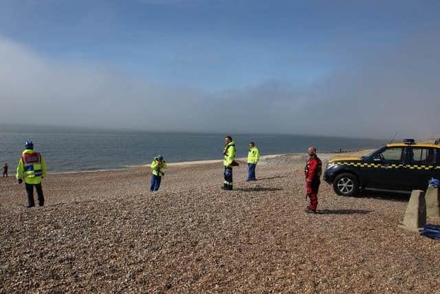 HM Coastguard at the scene