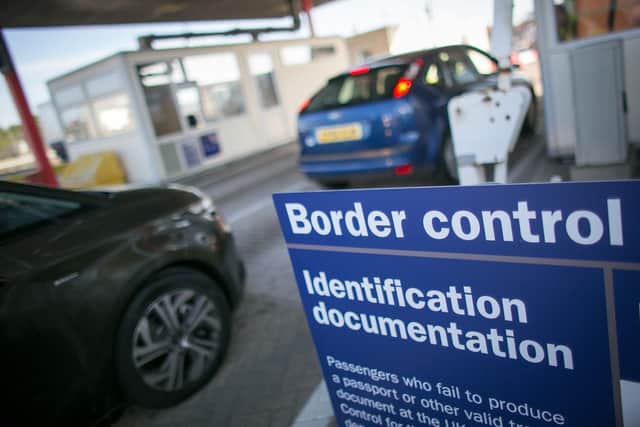 Border force controls at Portsmouth International Port   (Photo by Matt Cardy/Getty Images)