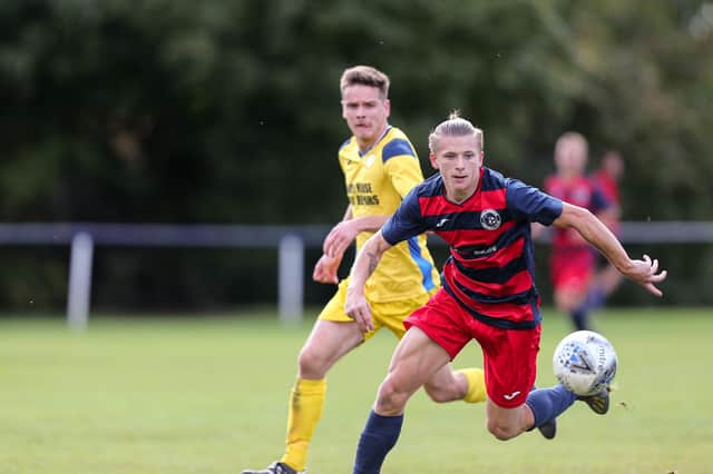 Paulsgrove's Zac Willett in action against Liphook, who have only played nine Hampshire Premier League Senior Division games out of 30 in 2020/21. One of the HPL's ideas is for each club to only play each other once as and when football is given the green light to resume. Picture: Chris Moorhouse
