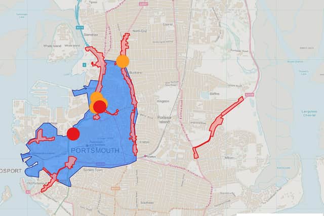 Previous plans for the chargeable clean air zone - Fratton Road and Kingston Crescent will now be removed. Picture: Portsmouth City Council