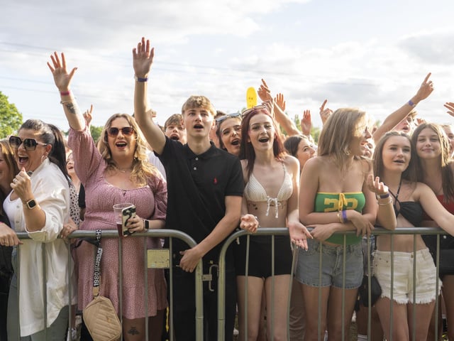 Festival goers enjoying the music at Swanfest 2024