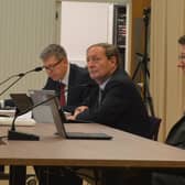 Hampshire County Council leader Cllr Keith Mans, middle, at a cabinet meeting in Winchester. Picture: David George