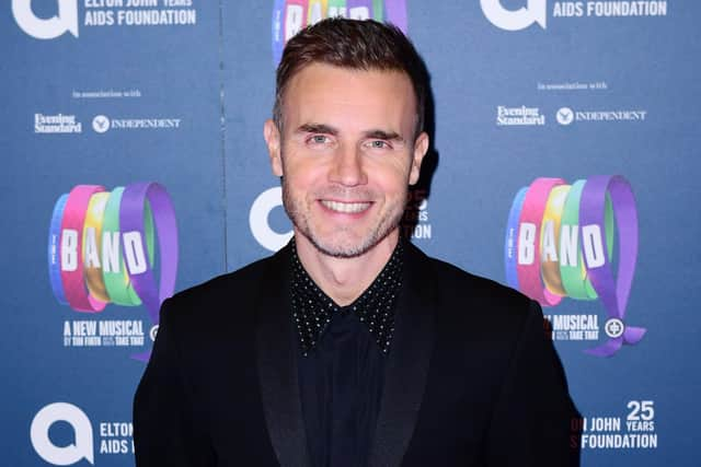 Gary Barlow attending the Gala Night for Take That's The Band musical, in association with the Elton John AIDs Foundation, held at the Haymarket Theatre, London.