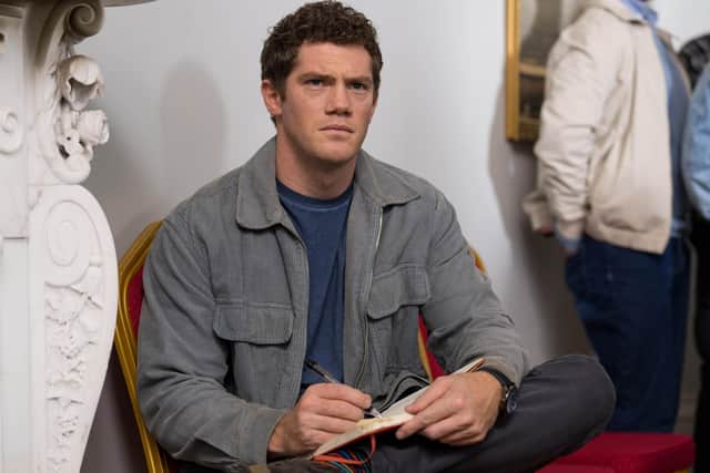 Alistair Brammer plays local newspaper reporter Anton Grant in the new Channel 5 crime drama Murder Most Puzzling (Picture: Channel 5)