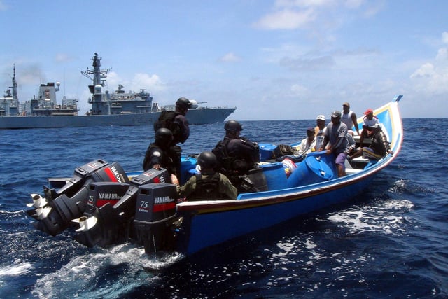Royal Navy Frigate HMS Iron Duke, which last month seized approximately three-quarters of a tonne of cocaine, has had further success, intercepting a cocaine shipment with an estimated UK wholesale value of £6 million, during a night operation in the Eastern Caribbean.

The Ship, patrolling in the Caribbean as part of a multi-national Task Force, was directed to a suspicious vessel by a patrol aircraft operated by the Caribbean Regional Security System.  Identifying the boat as a Go-Fast often used to traffic drugs, HMS Iron Duke closed the contact at night and launched her Lynx helicopter and sea boat.  With an embarked US Coast Guard team they closed the suspect vessel as its occupants threw the boats contents overboard.  The quantity of drugs intercepted is estimated at 150 kgs of cocaine, and whilst it was not recovered as evidence on this occasion it highlights the Royal Navys role in the disruption of the drugs trade into the Caribbean islands as a staging post for Europe and the UK. 

HMS Iron Dukes primary task whilst on patrol in the Caribbean is to reassure and assist the UK Overseas Territories during the hurricane season. In addition, the Type 23 frigate conducts counter drugs operations as part of a multi-national task force.   This particular operation was a coordinated effort with the UKs Serious and Organised Crime Agency (SOCA).