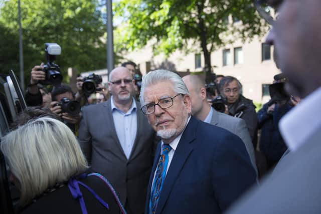 Rolf Harris leaves Southwark Crown Court in 2014. Picture: Oli Scarff/Getty Images