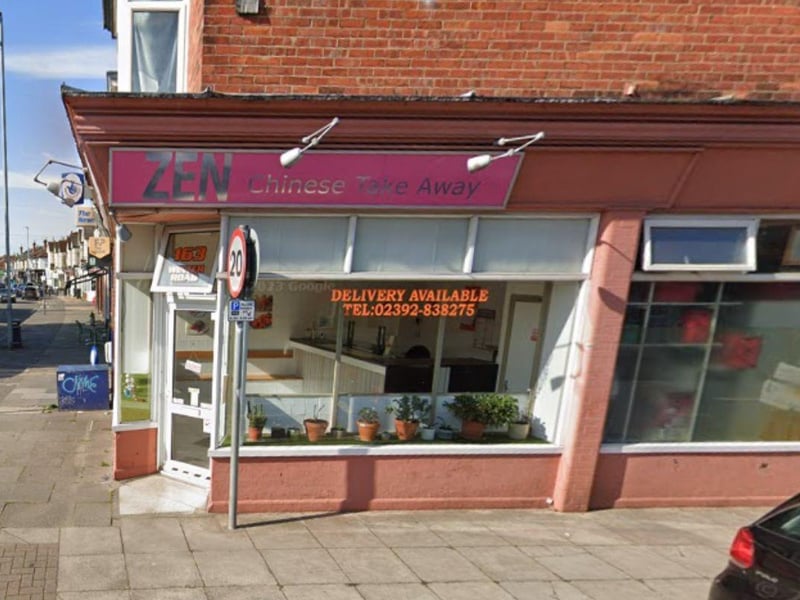 Zen Chinese Takeaway at 163 Winter Road, Southsea was rated three on January 10.