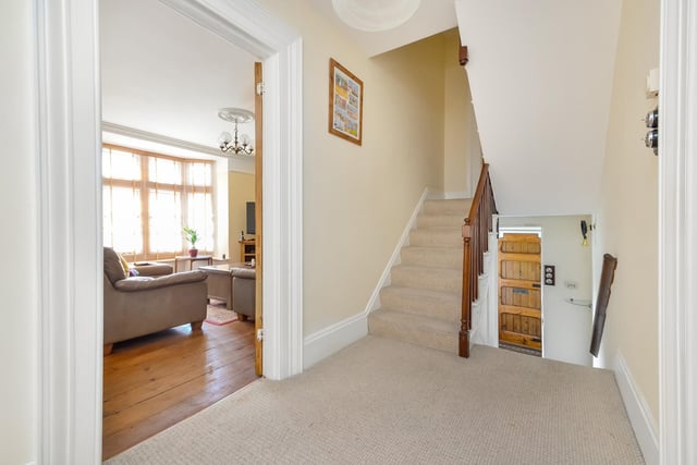 The clean and crisp colours of the hallway