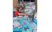 A pupil takes part in the Plastic Free Month session on sea animals. 