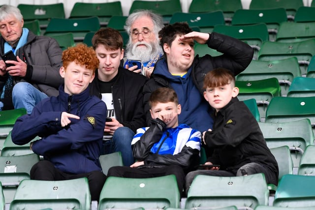Portsmouth fans ahead of the EFL Sky Bet League 1 match between Plymouth Argyle and Portsmouth at Home Park, Plymouth, England on 11 February 2023.