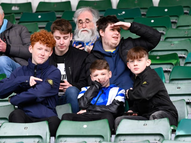 Portsmouth fans ahead of the EFL Sky Bet League 1 match between Plymouth Argyle and Portsmouth at Home Park, Plymouth, England on 11 February 2023.