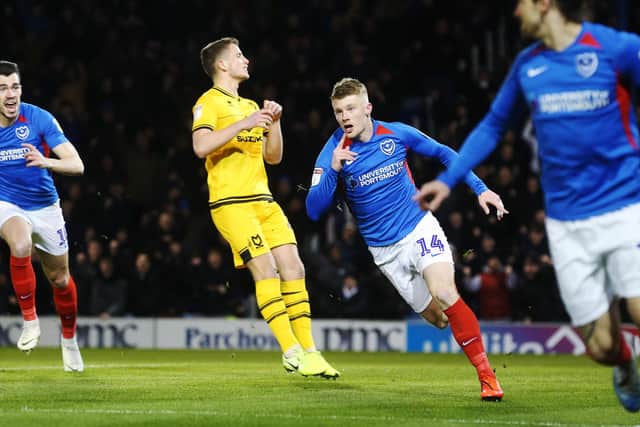 Andy Cannon netted his maiden Pompey goal on Tuesday evening - on his return from the treatment table. Picture: Joe Pepler