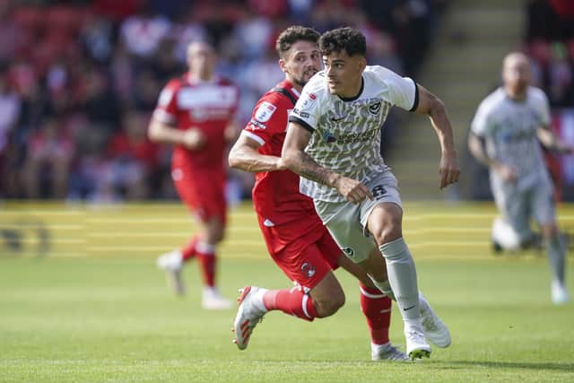Pompey new boy Alex Robertson is vying to start against Exeter City.