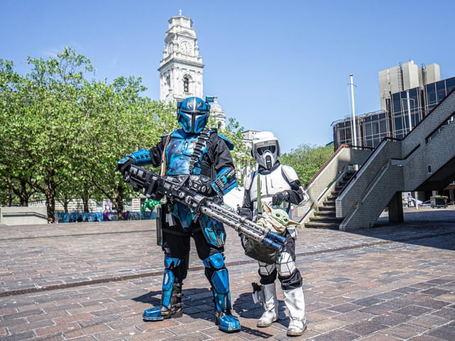 Portsmouth Comic Con 2023 at Portsmouth Guildhall on Saturday 3rd June 2023
Pictured: People dressed up at the event
Picture: Haibur Rahman