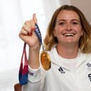 Eilidh McIntyre with her Olympic 470 Class gold medal. Picture: Sam Stephenson