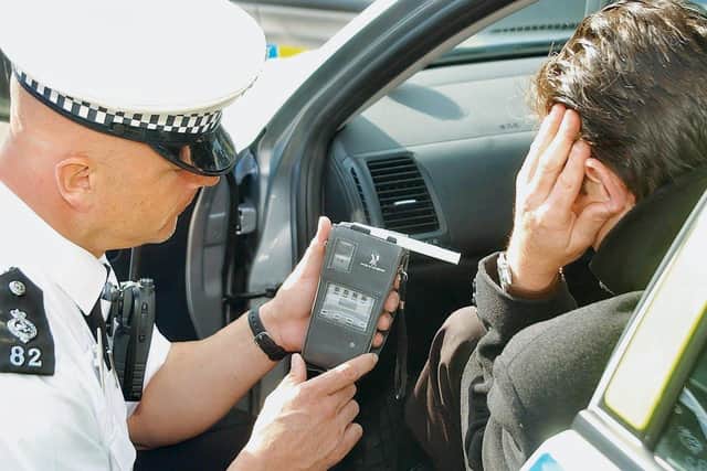 Police doing road side breathalyser test