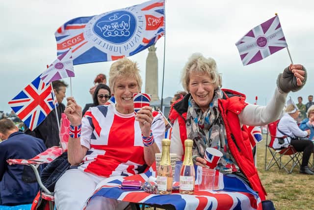 Sue Flynn, 72, and Christine Love, 72, who have been friends since meeting at Havant Grammar School aged 11, pictured on Southsea Common Picture: Mike Cooter (050622)