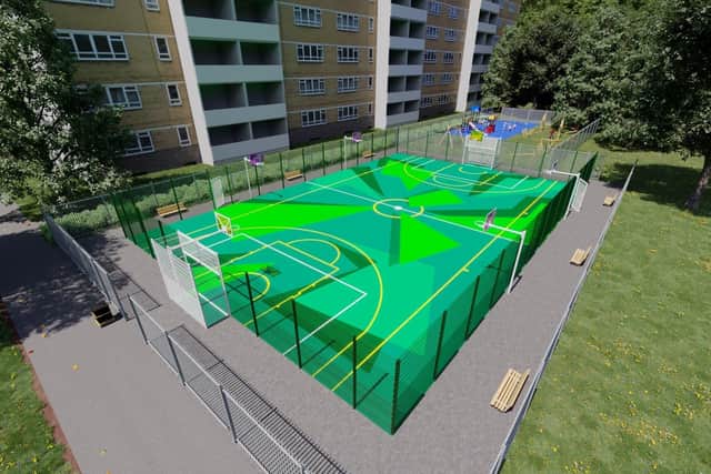 An artist's impression of what the new PlayZone pitch could look like.