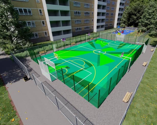 An artist's impression of what the new PlayZone pitch could look like.