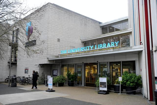 The University of Portsmouth library in Cambridge Road, Old Portsmouth, will be closed until at least next week. Picture: Sarah Standing (210319-2665)