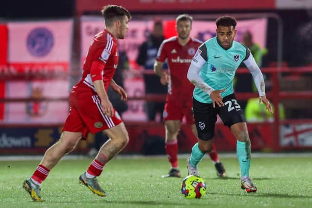 Louis Thompson impressed John Mousinho on his first-team recall for the 3-1 win at Accrington. Picture: Simon Davies/ProSportsImages