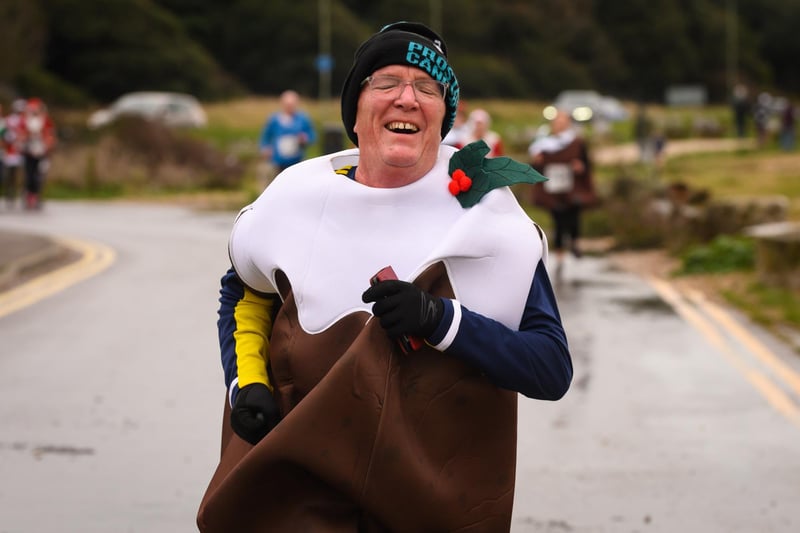 Another Christmas pudding crosses the finish line at Stokes Bay, Gosport